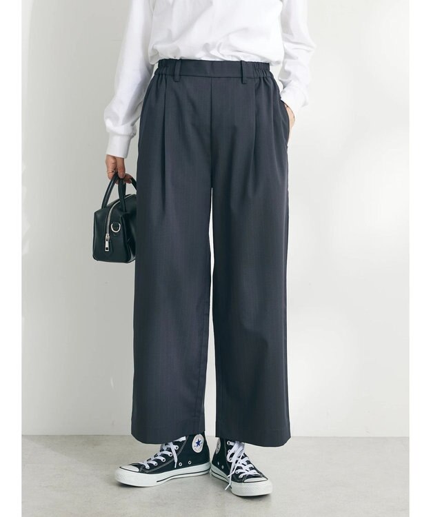 CRAFT STANDARD BOUTIQUE イージーケアピンストライプテーパードパンツ Stripe Gray