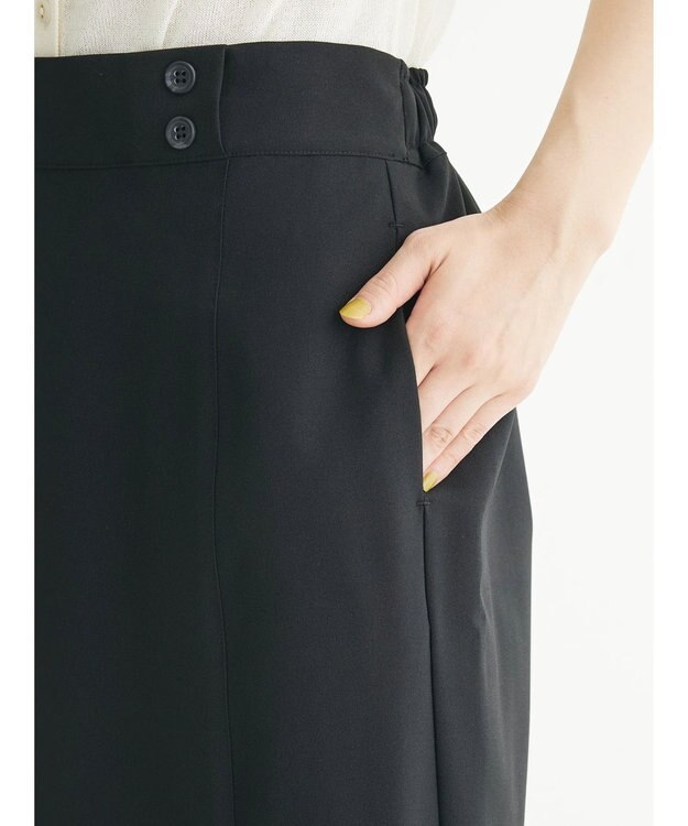 Green Parks 接触冷感　きれいシルエットＩラインスカート Black