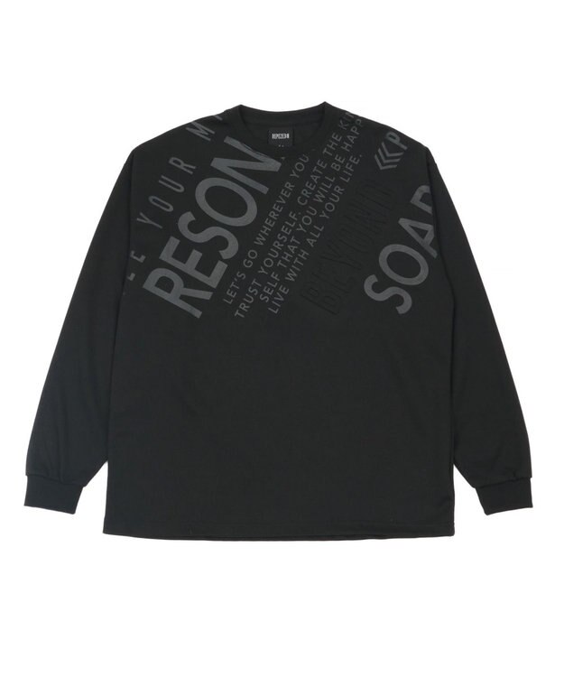 WEGO エンボスグラフィックT(LS) ブラック