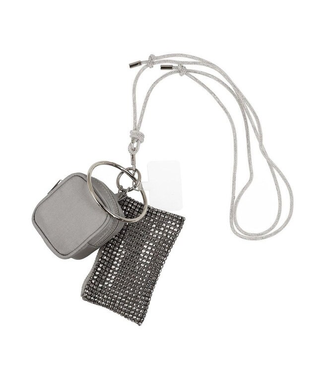 UNBILLION VERYコラボ カシュカシュ cachecache / ラインストーンストラップポーチセット シルバー