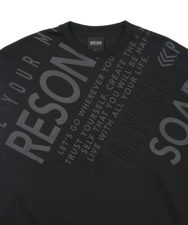 WEGO エンボスグラフィックT(LS) ブラック