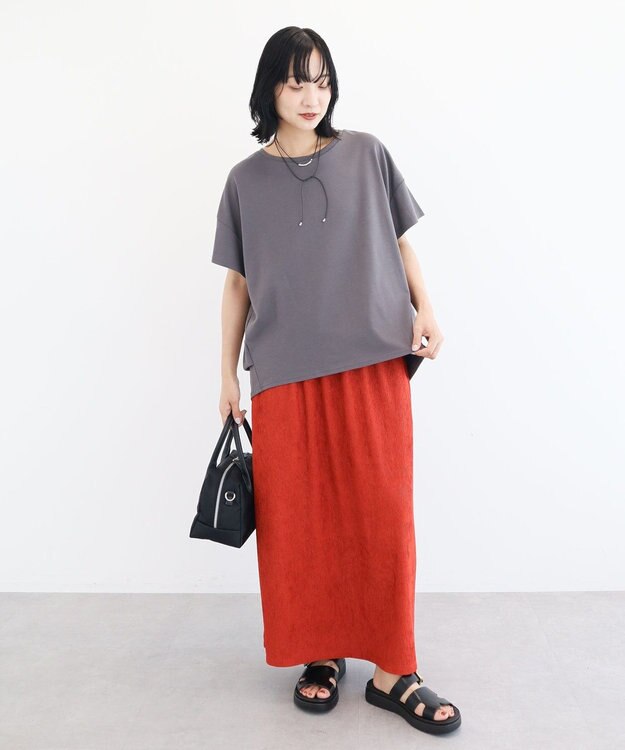 Green Parks ウェーブジャガードイージースカート Terracotta