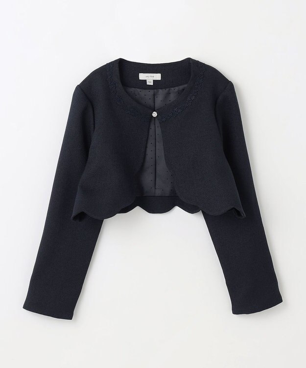 ANY KIDS 裾スカラップノーカラージャケット ネイビー