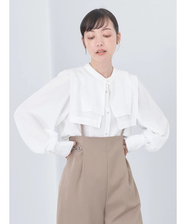 earth music&ecology ２ＷＡＹ衿ブラウス Ivory