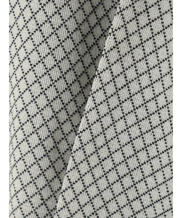 earth music&ecology ダイヤ柄ジャガードカーディガン Off White