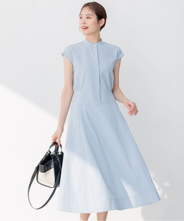 組曲 S 【WEB限定カラー・洗える】サッカーストレッチ ワンピース 【WEB限定】サックスブルー系9