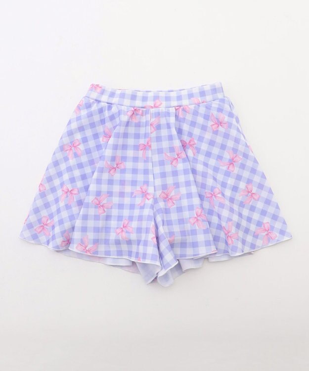 ANY KIDS 【UVカット】2WAYショルダーセパレート水着 ラベンダー×ラベンダーチェック