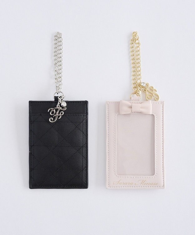 Maison de FLEUR Fチャームキルティングパスケース Black