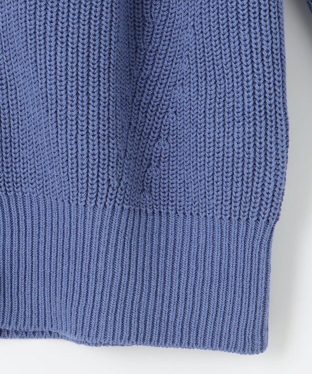 ANY 【洗濯機可/UVカット/アンチピリング】コットンＶネックカーディガン ブルー