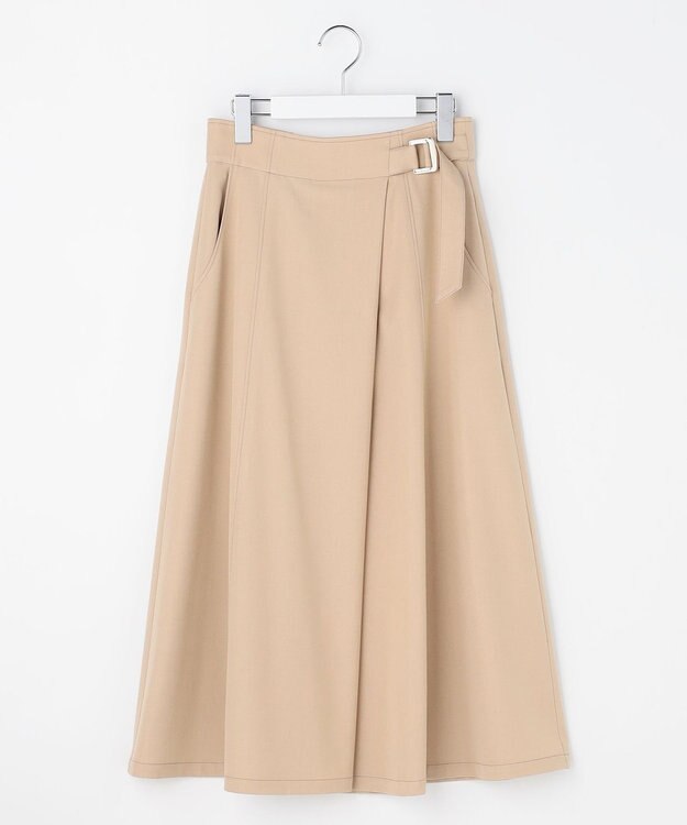 ANY SIS シャンブレーベルティッド スカート ライトベージュ