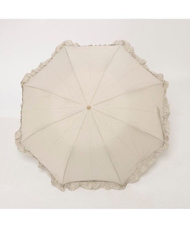 UNBILLION カシュネ cachenez / PUビッグフリルトップレス2段折りたたみ傘 ベージュ