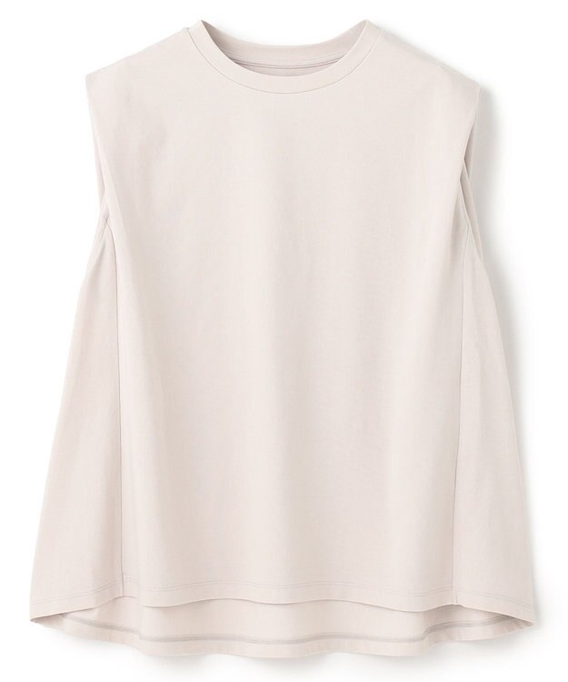 UNFILO L LAYERED FRONT ノースリーブ グレージュ