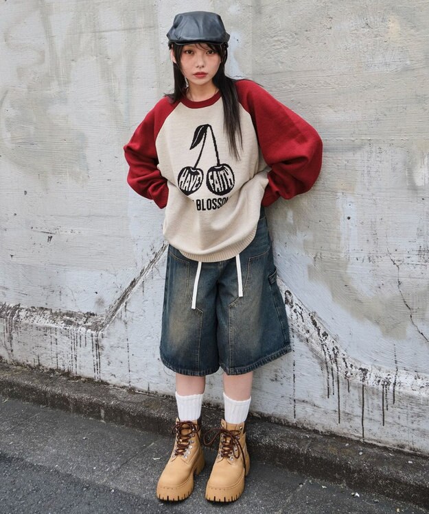 WEGO 【ユニセックス着用ITEM/SMLサイズ展開】ジャガードグラフィックプルオーバー 柄2