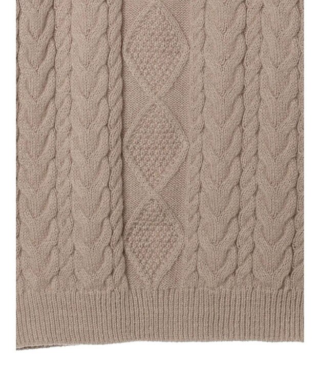 earth music&ecology 袖ファーケーブルミニワンピース Gray Beige