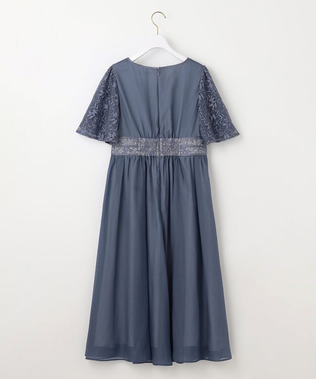 ANY SIS 【Lily Calin】グレースフレアスリーブ ドレス ダルブルー