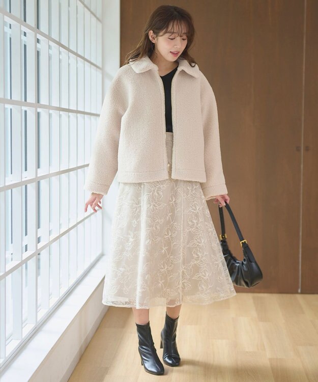 Feroux フレアレース スカート ベージュ系