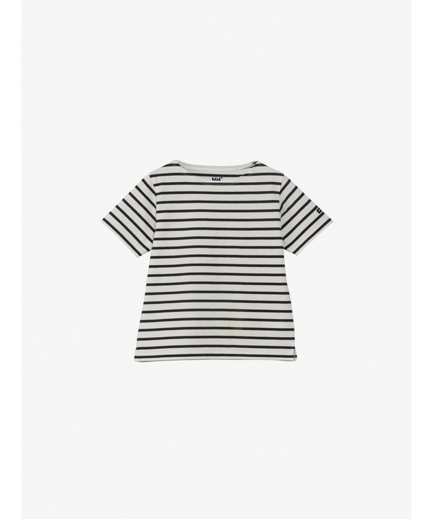 HELLY HANSEN 【キッズ・速乾・UVカット・抗菌防臭・記名ラベル付】ショートスリーブ HH マリンボーダーティー オフホワイト×ディープネイビー