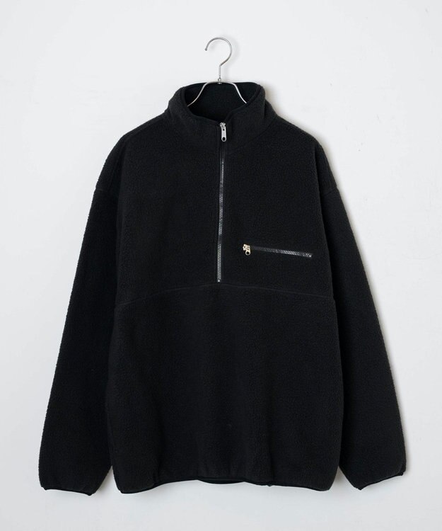 WEGO フリース ハーフZIPプルオーバー ブラック