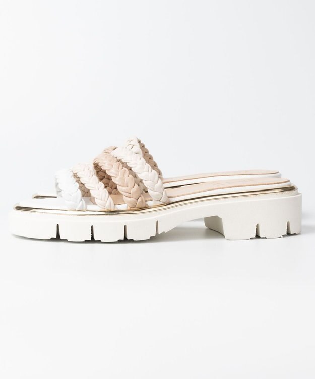 BONTRE 【LucaGrossi/ルカグロッシ】編み込みベルトサンダル ホワイト