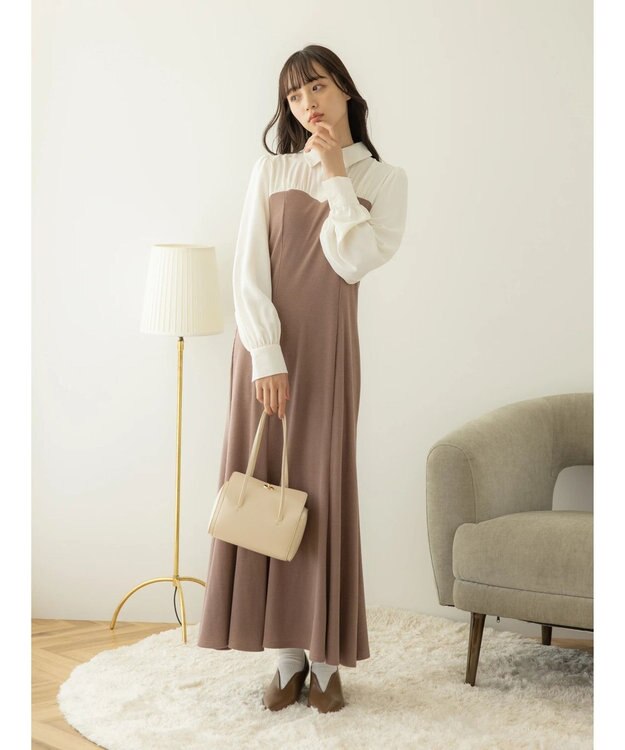 earth music&ecology ビスチェ風ドッキングワンピース Mocha