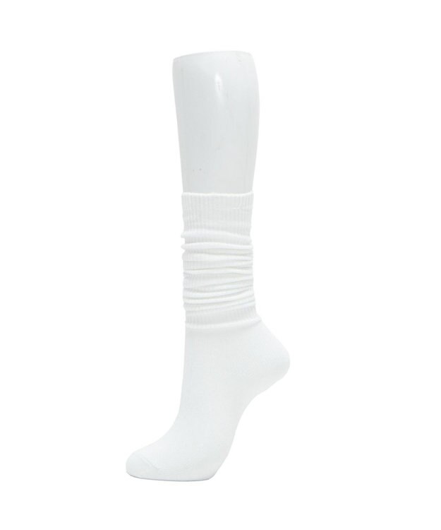WEGO ローゲージゆるリブハイソックス ホワイト