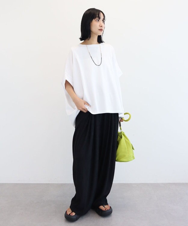 Green Parks ウェーブジャガードコクーンイージーパンツ Black