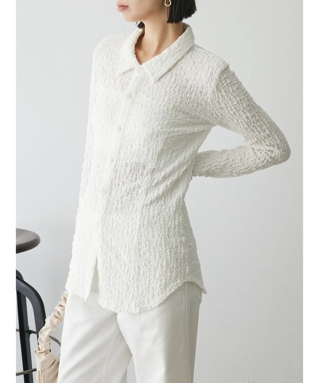 Green Parks AnriettMusee ふくれジャガードシャツ Off White