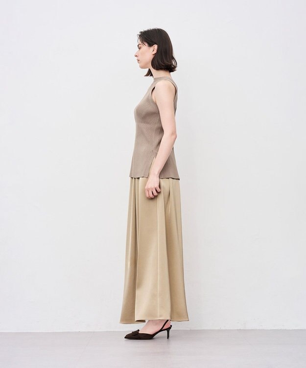 uncrave リブニット 2WAYタンクトップ グレージュ