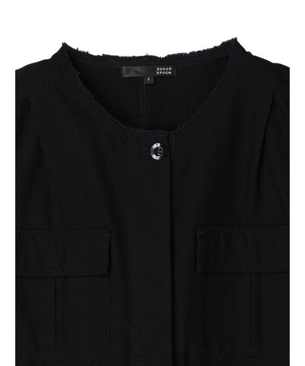 Green Parks ・ＳＵＧＡＲ　ＳＰＯＯＮ　ノーカラーミリタリーベスト Black