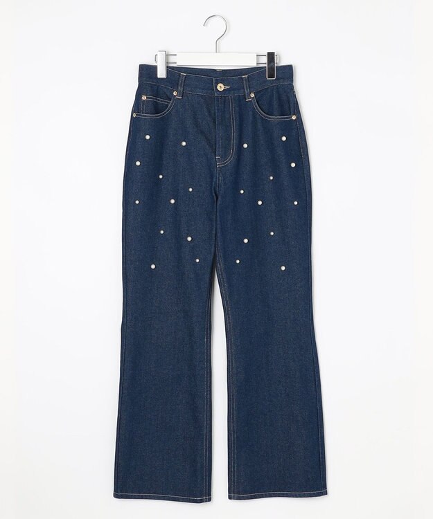 Feroux ランダムパールデニム パンツ ネイビー系