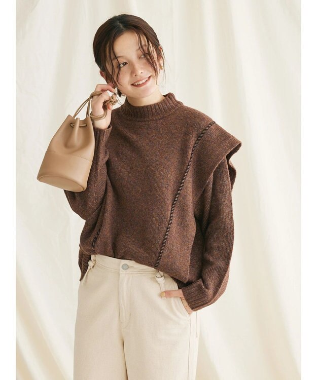 CRAFT STANDARD BOUTIQUE ハンドステッチニットプルオーバー Brown