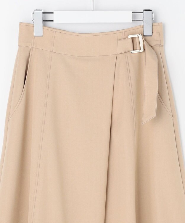 ANY SIS シャンブレーベルティッド スカート ライトベージュ