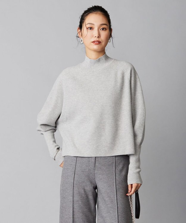 ICB L 【WEB限定カラーあり】 ソフトウールハイゲージ ハイネックニット トップグレー系