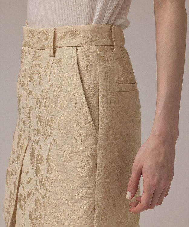 GRACE CONTINENTAL リーフジャガードショートパンツ ベージュ