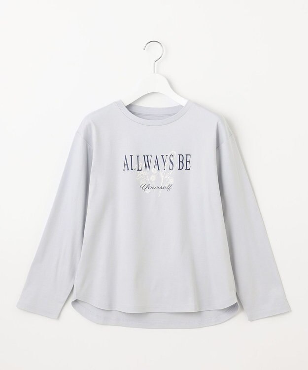 Feroux メッセージプリント・ロングスリーブTシャツ スカイブルー系