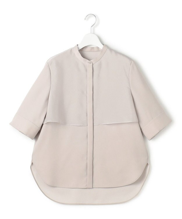 ICB L 【先行予約・WEB限定カラーあり】 FluidBackSatin バンドカラーシャツ トープ