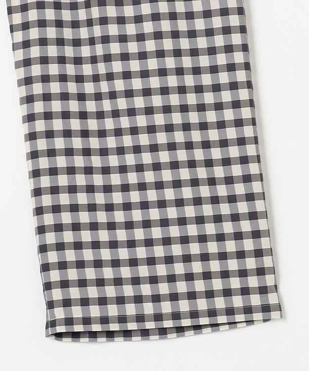 J.PRESS LADIES S 【洗える】アセVisギンガム イージー パンツ スレート×ベージュ系