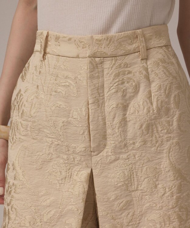 GRACE CONTINENTAL リーフジャガードショートパンツ ベージュ