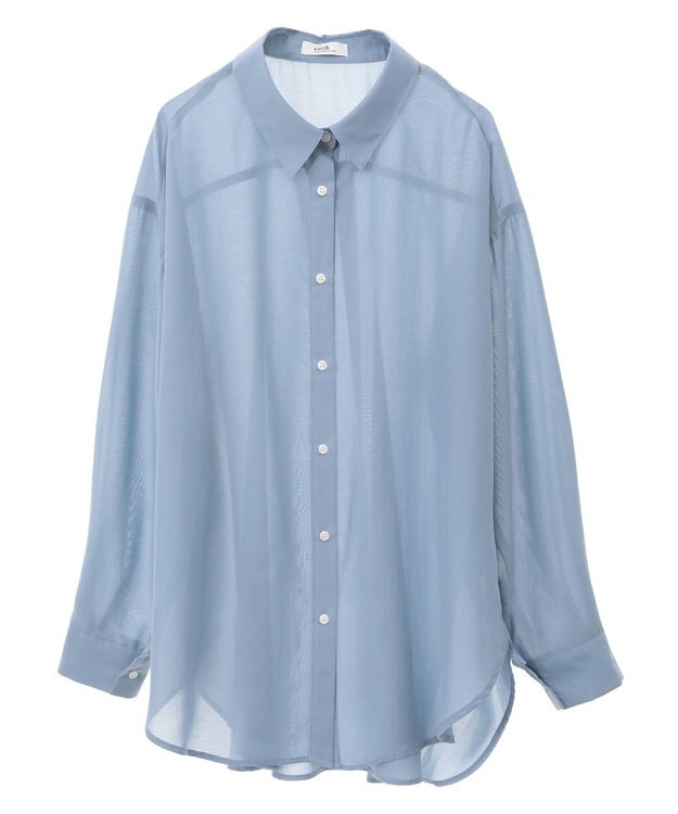 earth music&ecology シアーシャツ Blue