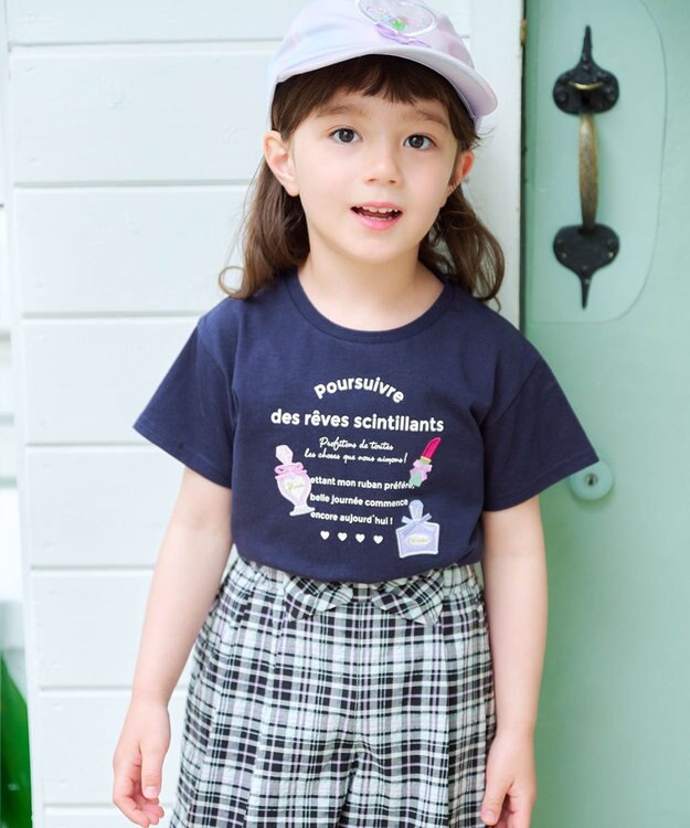 ANY KIDS ひんやりクール ロゴTシャツ ネイビー