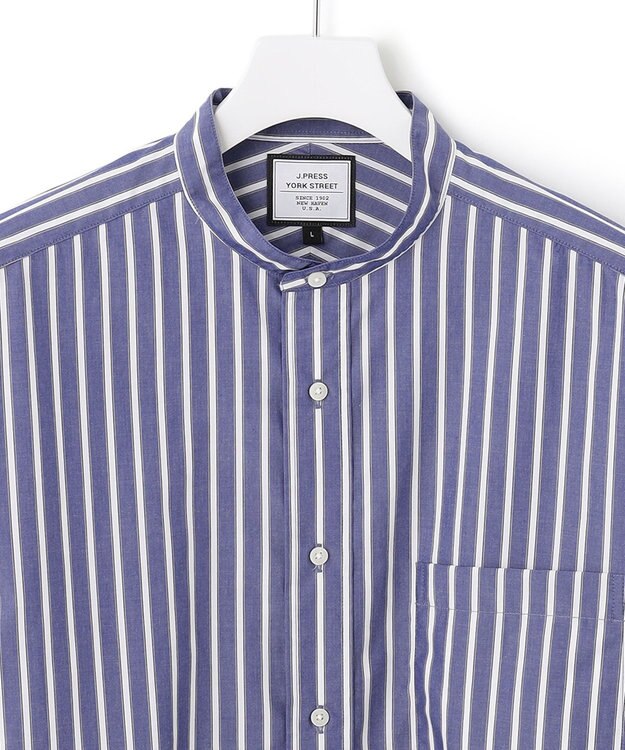 J.PRESS YORK STREET 【UNISEX】タイプライターストライプ シャツ ネイビー系1