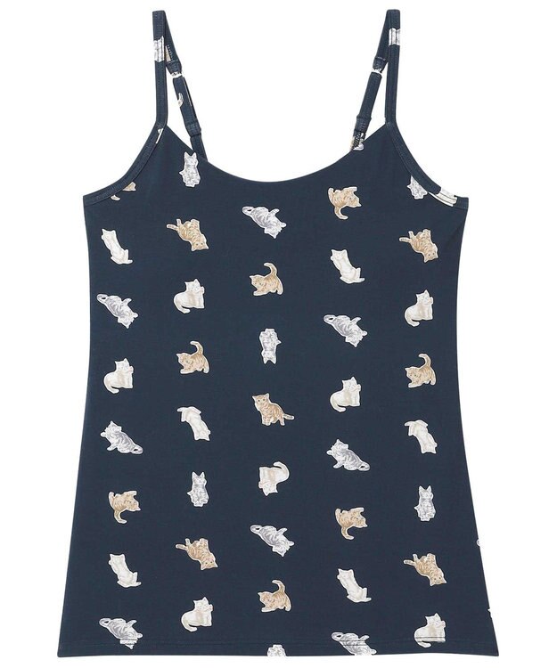 une nana cool 猫プリント カップ付きキャミソール KO