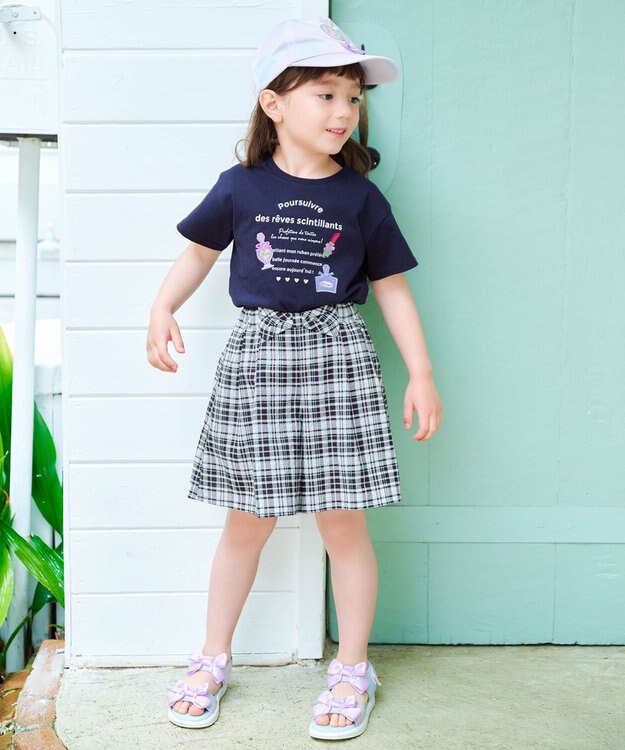 ANY KIDS ひんやりクール ロゴTシャツ ネイビー