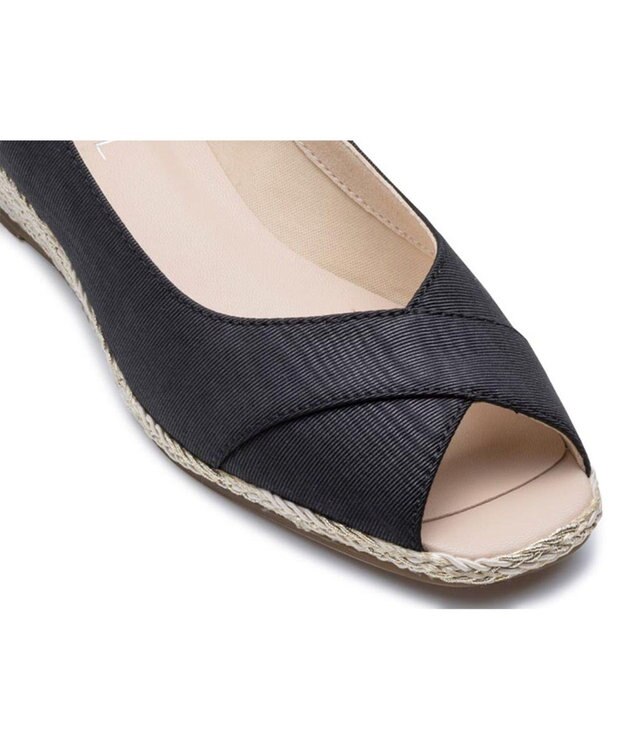 REGAL FOOT COMMUNITY 【リーガルレディース】F42R ウエッジソールオープントウ カジュアルシューズ ブラック