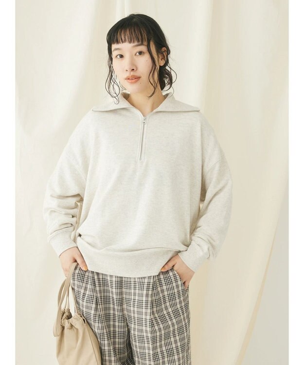 CRAFT STANDARD BOUTIQUE 　裏毛セーラーカラーＺＩＰプルオーバー Oatmeal