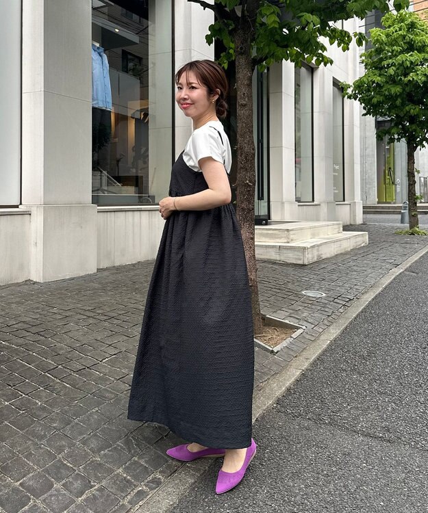 UNFILO 【STORYコラボ】キャミワンピ＆Tシャツ セット ブラック×オフ