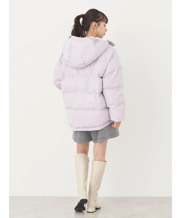 earth music&ecology フーディー中綿ブルゾン Pink