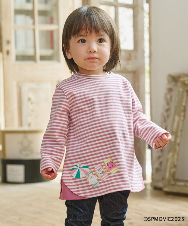 組曲 KIDS 【80-100㎝】シナぷしゅトロピカルボーダー Tシャツ ピンク