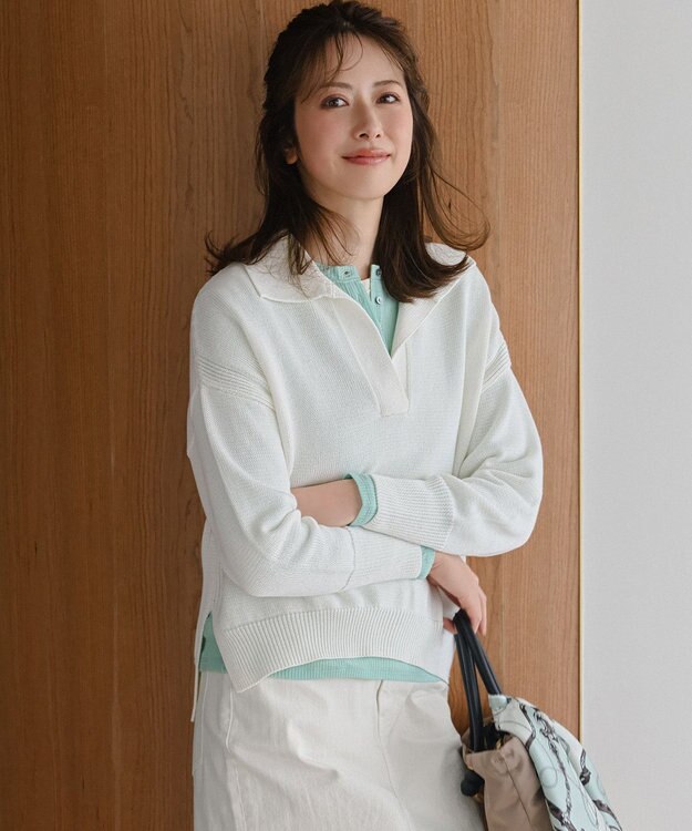 23区 コットンギマ スキッパー ニット