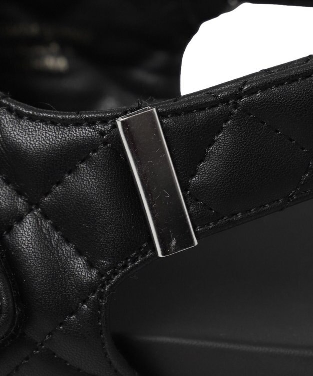 WEGO 【MLサイズ展開】厚底キルティングサンダル ブラック